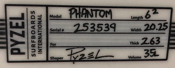 Pyzel Phantom 6’2