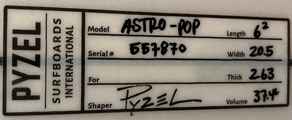 Pyzel Astro Pop 6’2