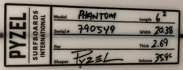 Pyzel Phantom 6’2