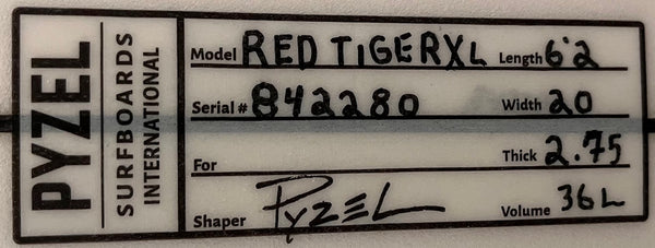 Pyzel Red Tiger XL 6’2